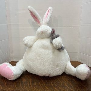 FIGI Plush Stuffed Bunny Rabbit with Gray Baby